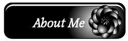 A black and grey button with a monochrome colored flower to the right that says in white text in the center about me. clicking this button will take you to my about me page